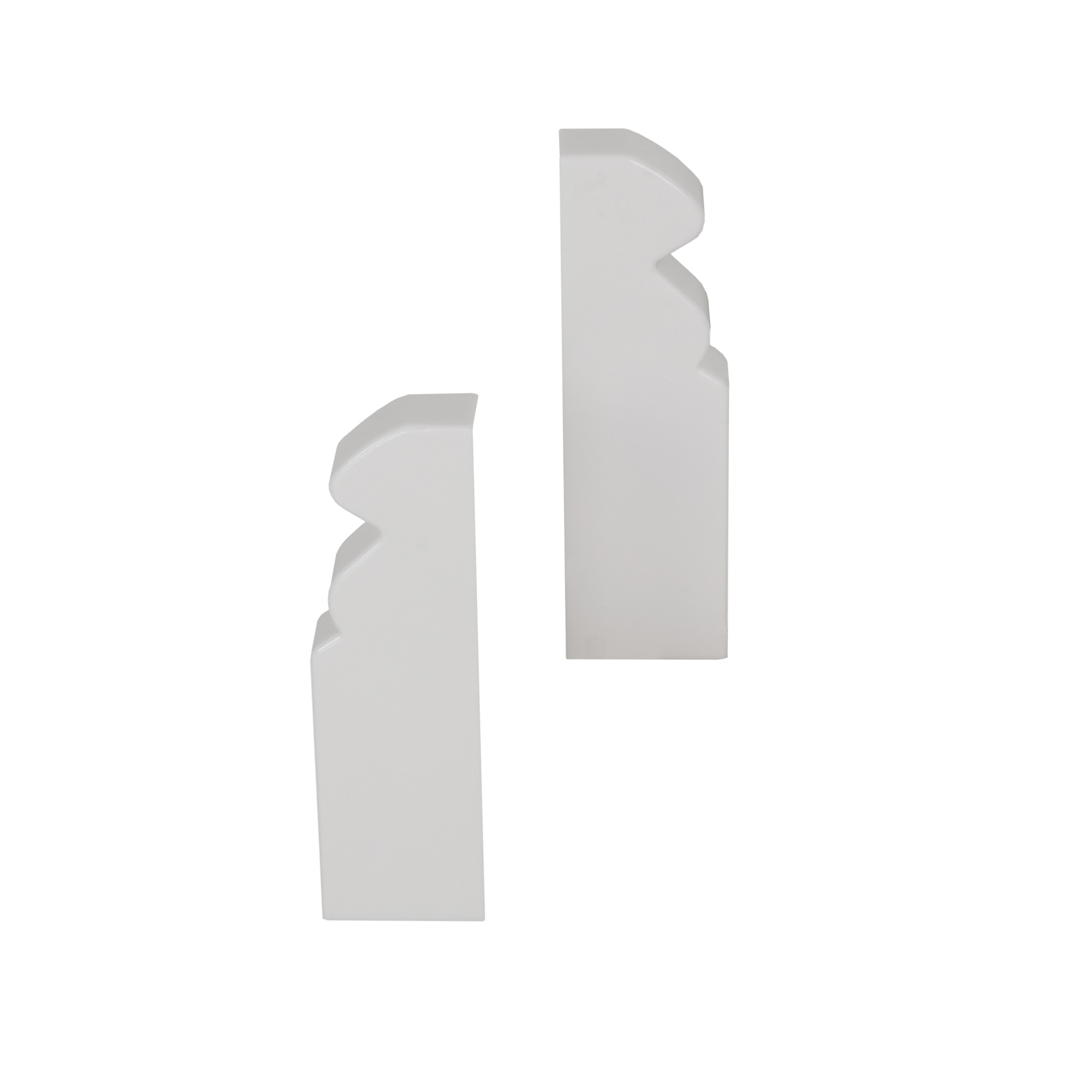 Embout pour plinthe profilé berlinois 16 x 58 mm | Embout de plinthe plastique blanc robuste