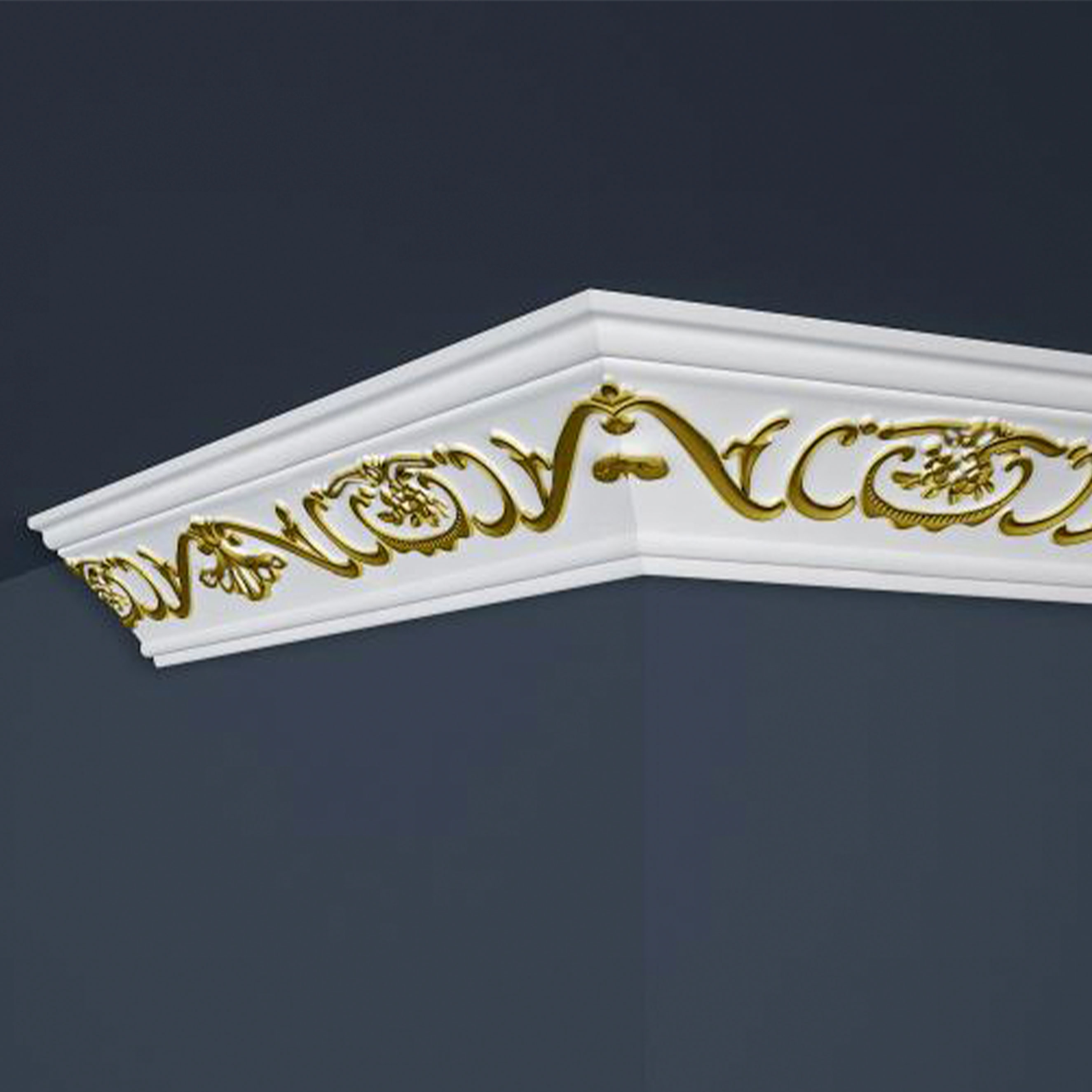 Moulure de plafond sublime Marbet B-6 GOLD | 53 x 53 mm | polystyrène 