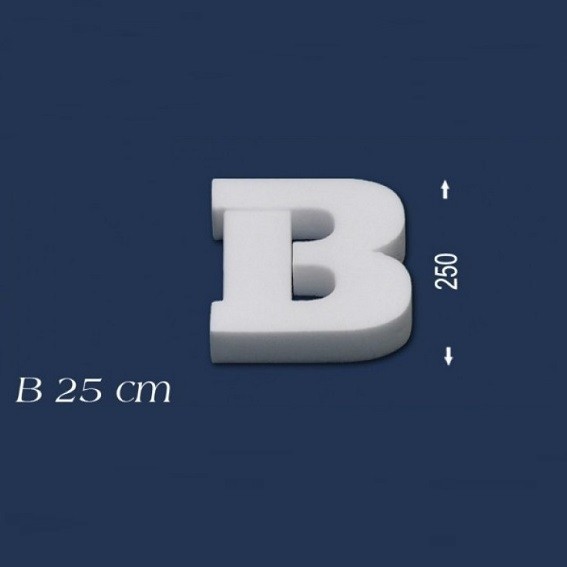 Wiesemann | Lettre décorative "B" | Polystyrène | Hauteur : 250 mm | Lettre en polystyrène | Lettre 3D