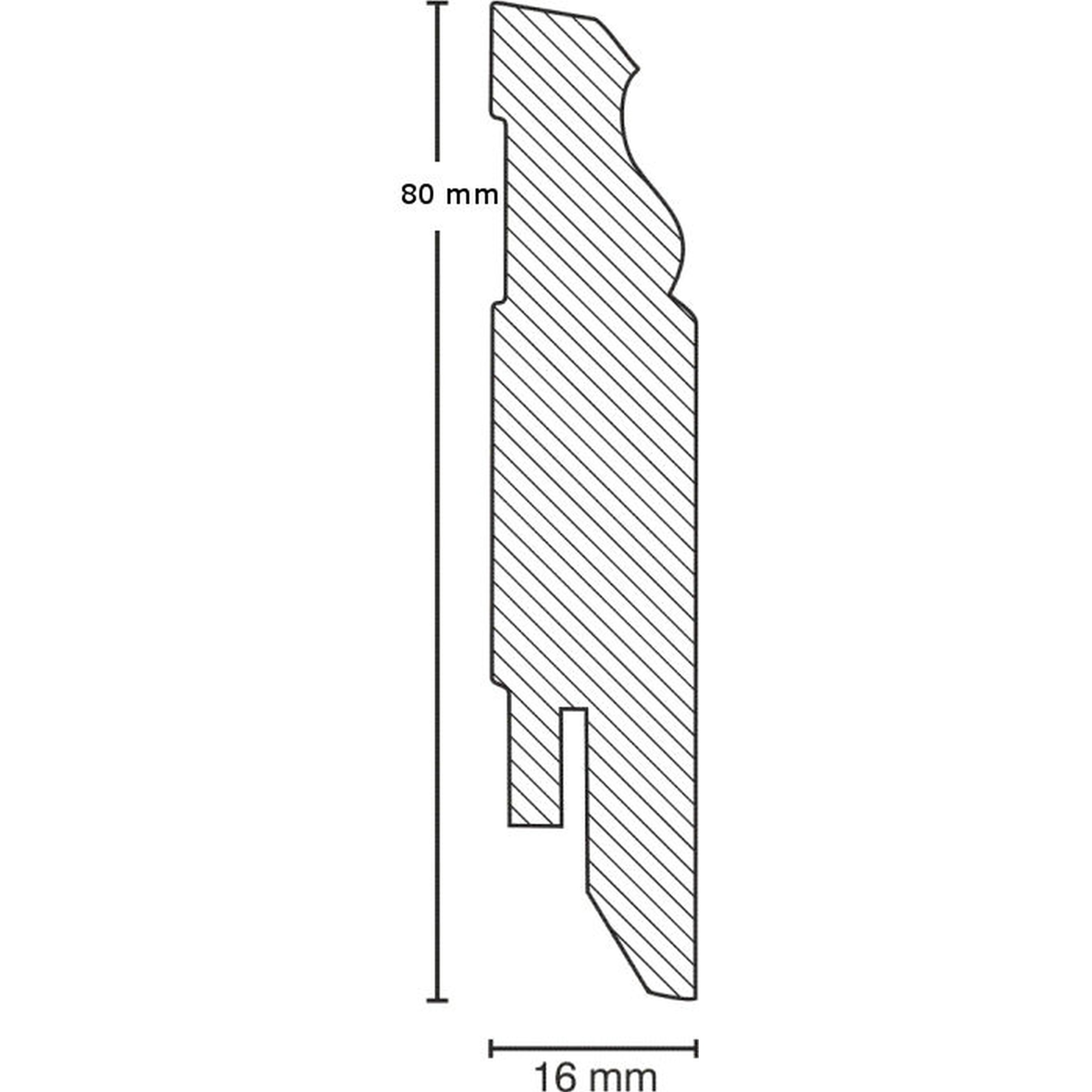 Angle intérieur ou extérieur 16 x 80mm Profilé de Hambourg 719.1678 MDF revêtu blanc PROVISTON