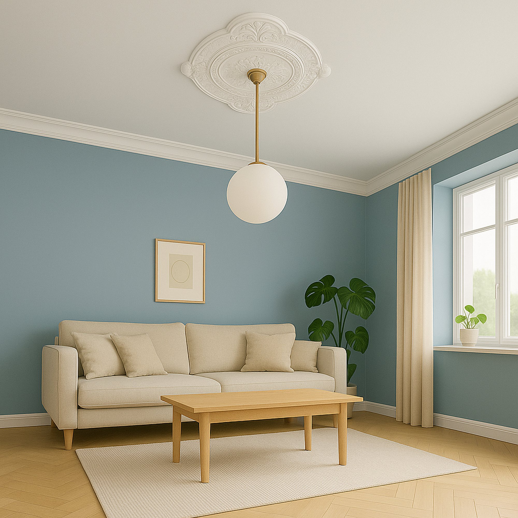 Marbet | Rosace "R4" | 57 x 40cm | Polystyrène expansé | blanc