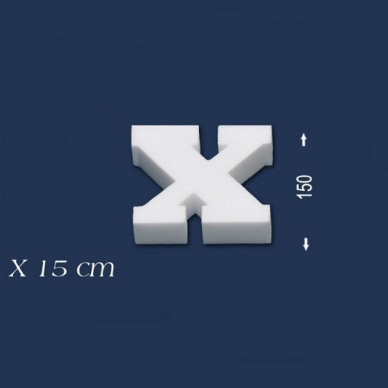 Wiesemann | Lettre décorative "X" | Polystyrène | Hauteur : 150 mm | Lettre en polystyrène | Lettre 3D