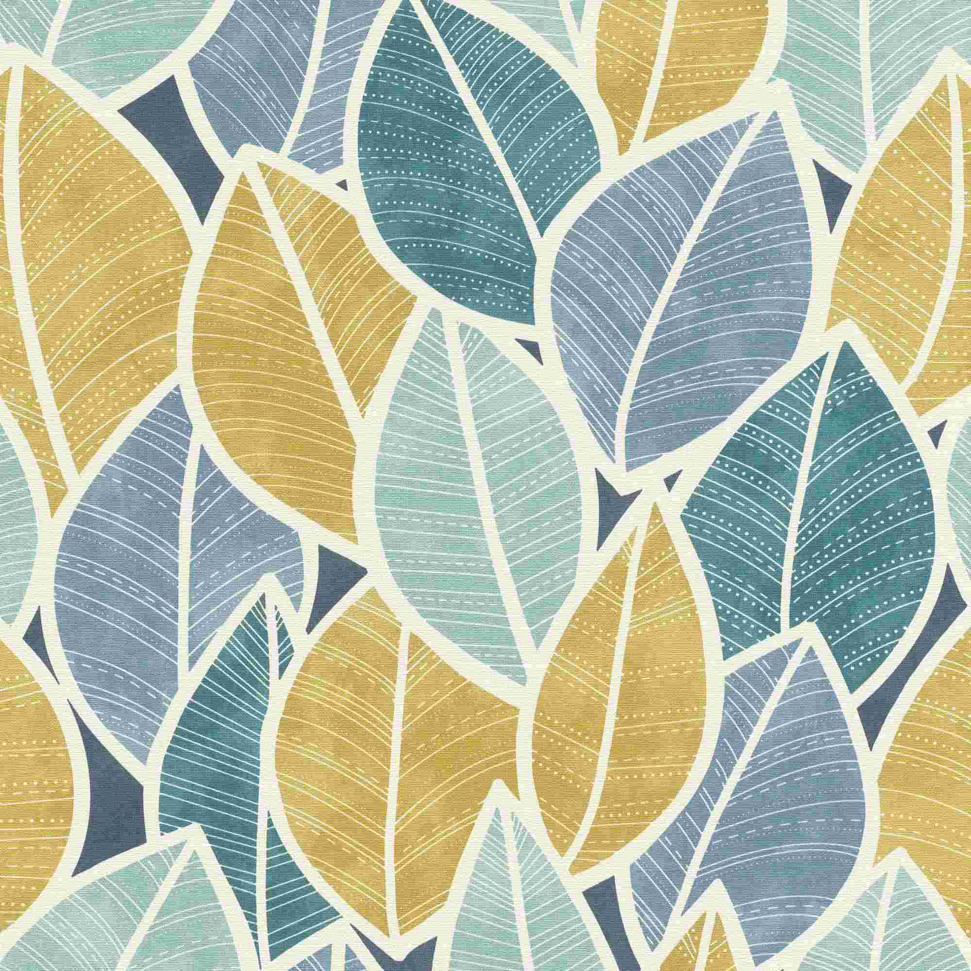 Rasch | Salsa | 480139 | Papier peint intissé | Botanique | 10.05 x 0.53 m | Brun | Bleu | Blanc