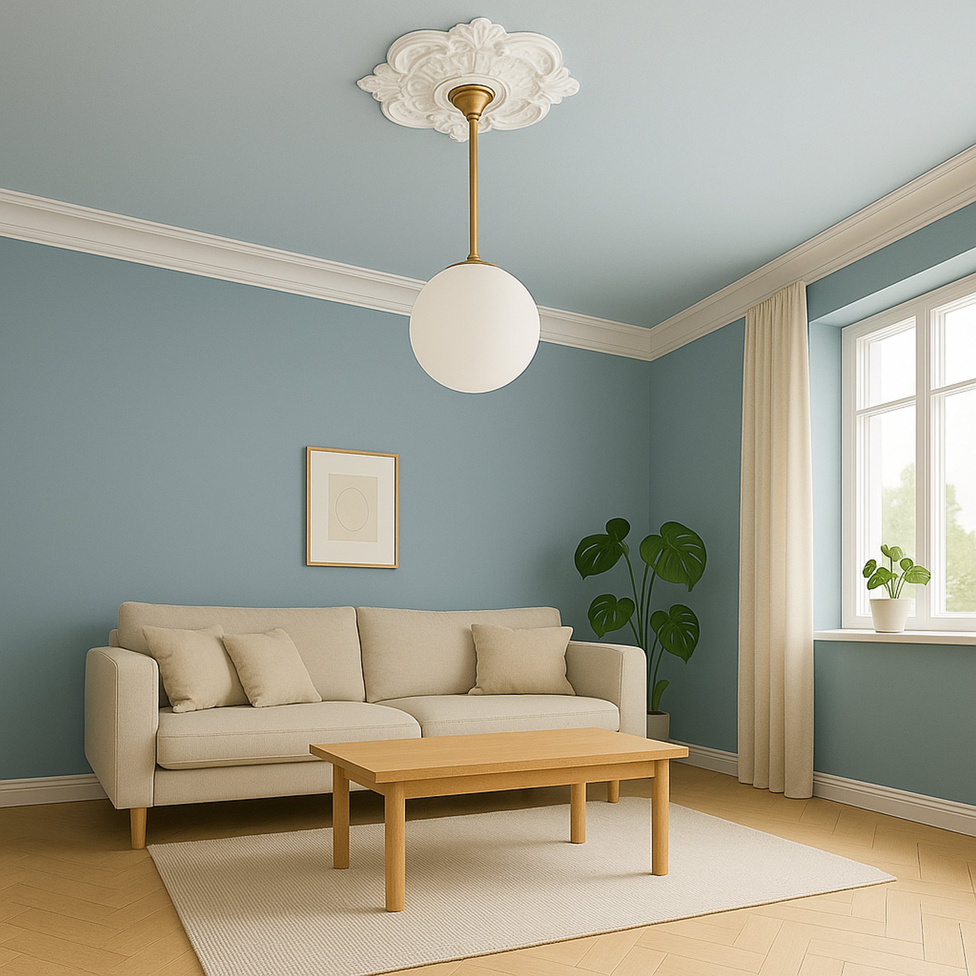 PROVISTON | Gips Rosette Bolton | Echter Gipsstuck | 69x42cm | Stuckrosette PROVISTON | Gips Rosette Bolton | Echter Gipsstuck | 69x42cm | Stuckrosette