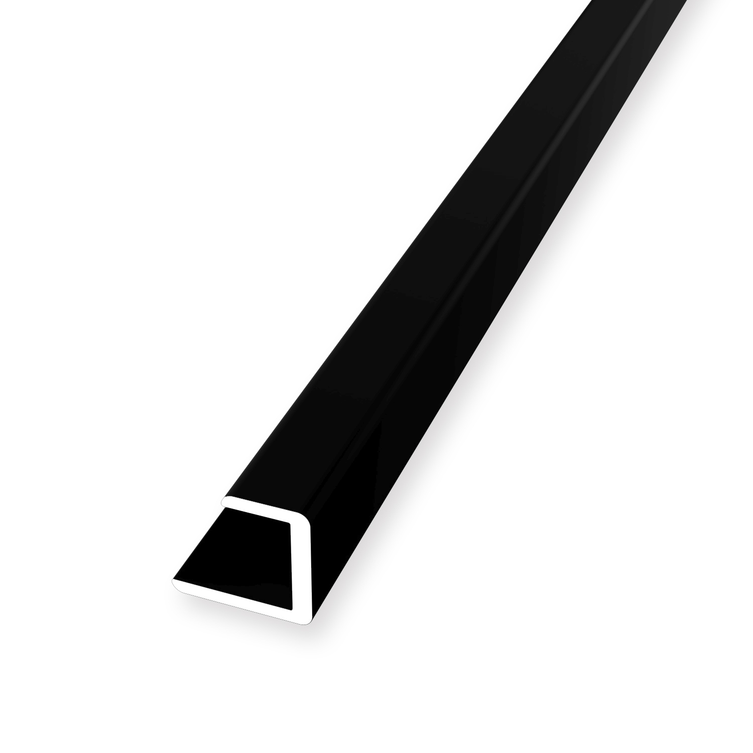 Baguette de finition 11.5 x 11.5 x 2550 mm Aluminium Lisse Noir