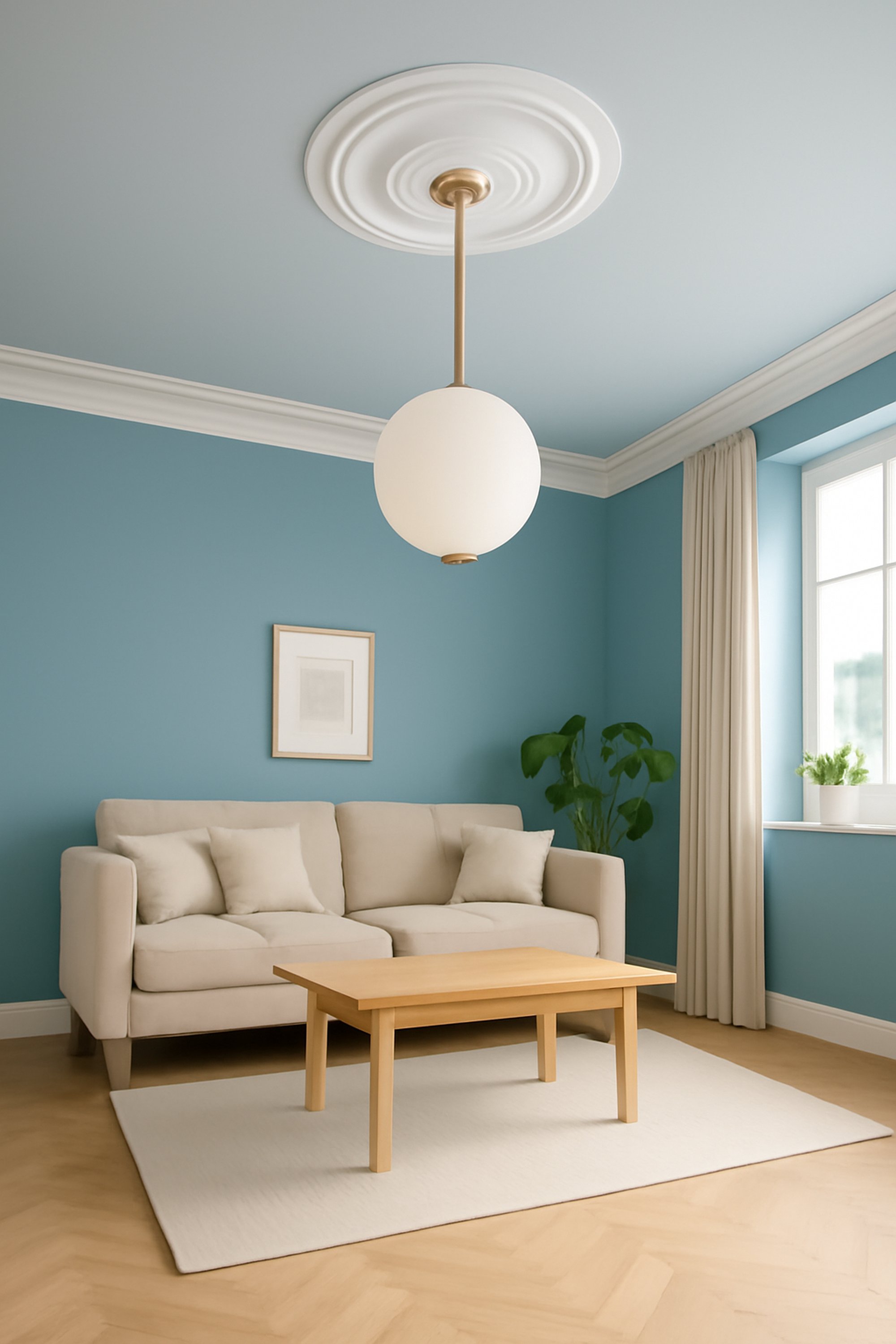 PROVISTON | Gips Rosette Blackburn | Echter Gipsstuck | Ø50,5cm | Stuckrosette