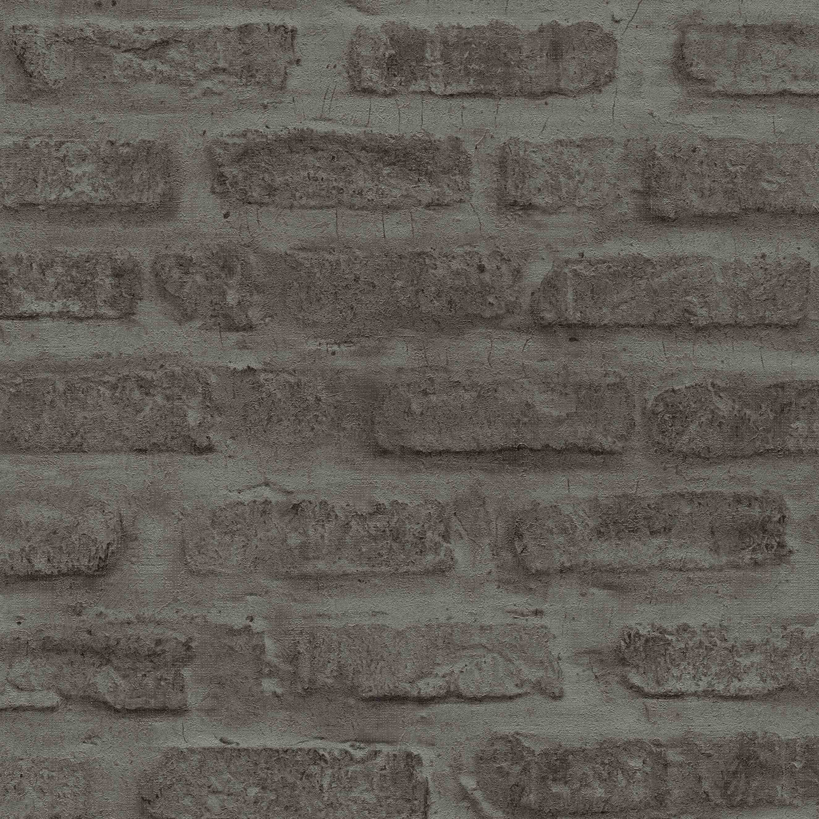 374223_haupt A.S. Creation Elements | 374223 | papier peint intissé pierre brique | 0.53 m x 10.05 m | gris