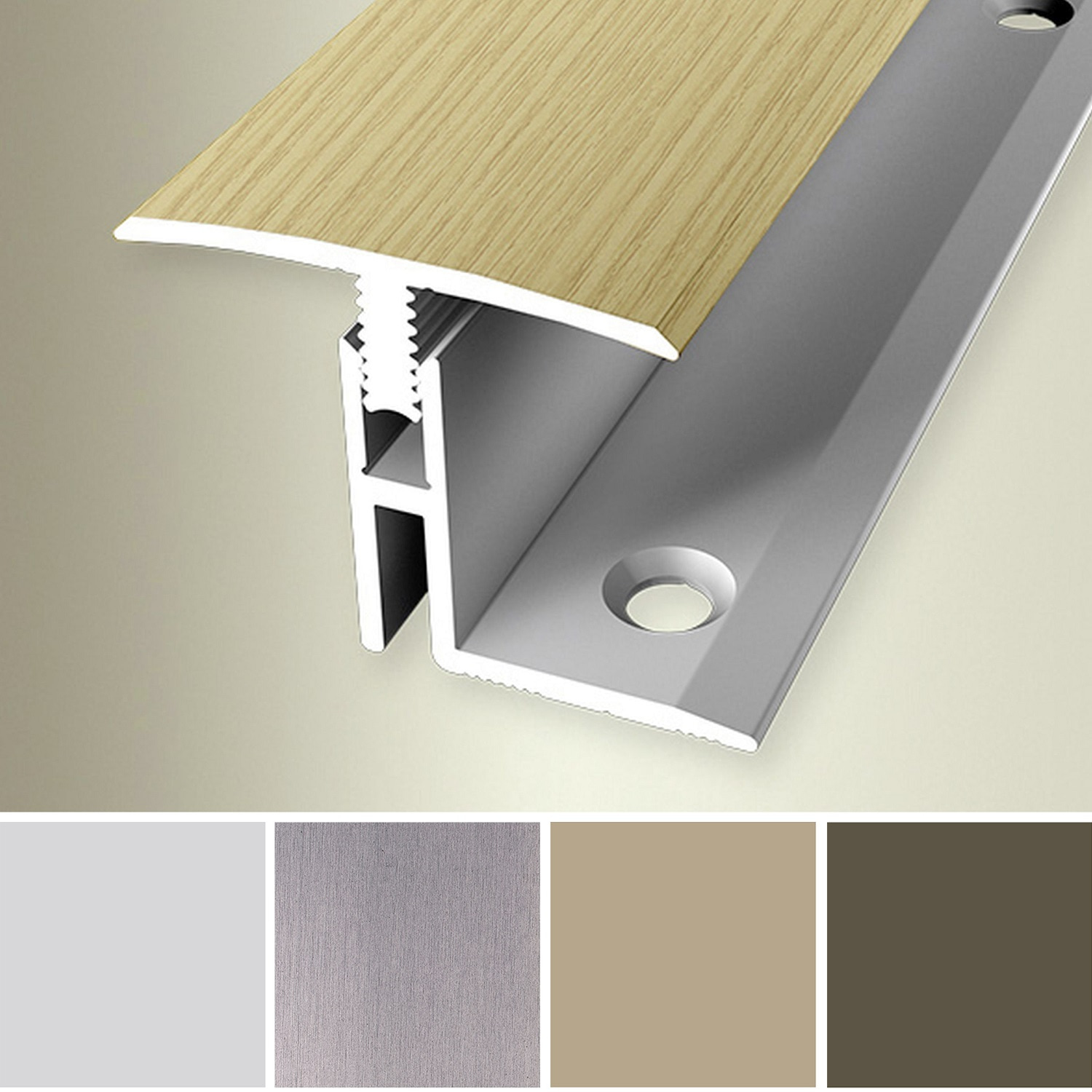 Küberit 564 Mono-Clip  | Barre de seuil pour parquet | Largeur:31.5 mm | Épaisseur:17-22 mm
