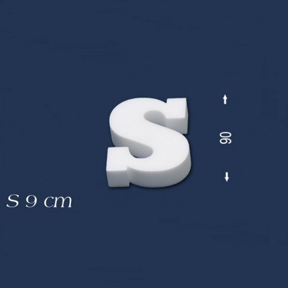 Wiesemann | Lettre décorative "S" | Polystyrène | Hauteur : 90 mm | Lettre en polystyrène | Lettre 3D