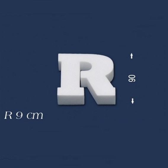 Wiesemann | Lettre décorative "R" | Polystyrène | Hauteur : 90 mm | Lettre en polystyrène | Lettre 3D