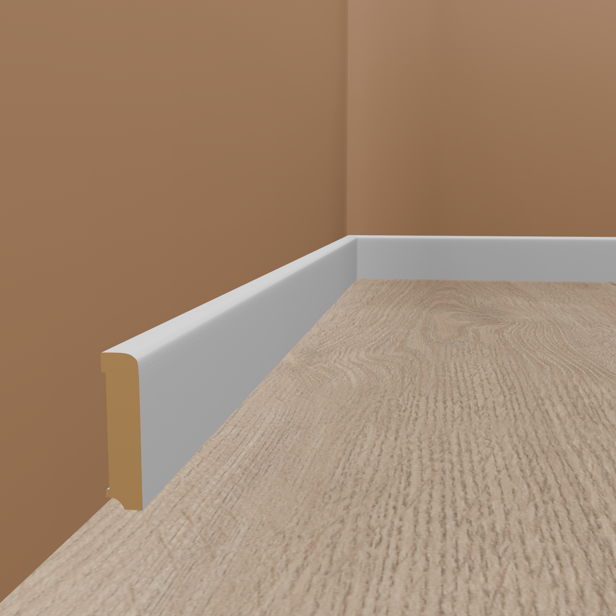 Plinthe Arêtes Vives 10 x 58 x 2500 mm MDF revêtu blanc Classique PROVISTON