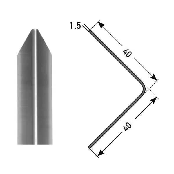 Cornière de protection 40 x 40 mm ou 50 x 50 mm | inox | à 3 arêtes