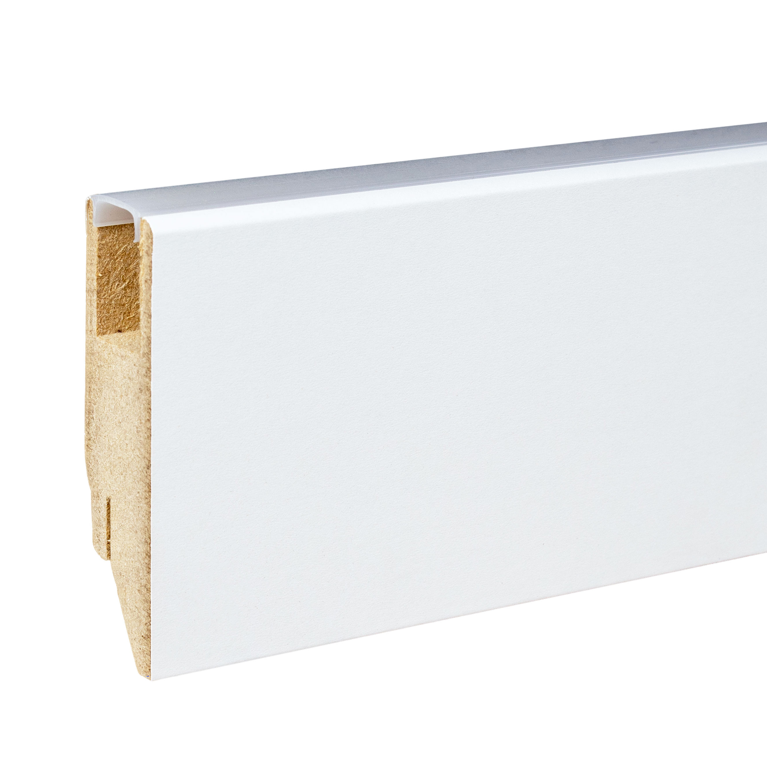 PROVISTON | plinthe lumineuse carrée | 19 x 70mm | mélaminé blanc | plinthe MDF | clips | moderne