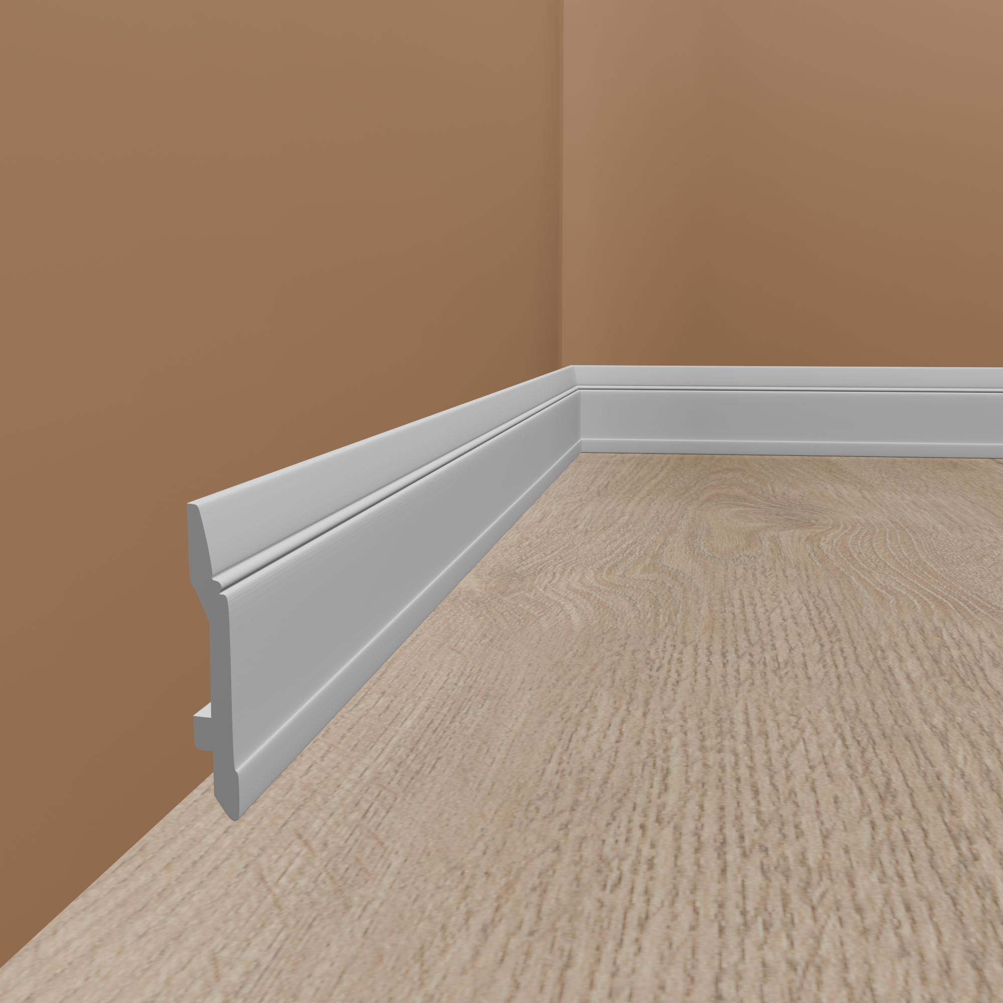 PROVISTON | Plinthe "NE361" en polystyrène PolyForce | 15 x 144 x 2000 mm Blanc | Cache fils