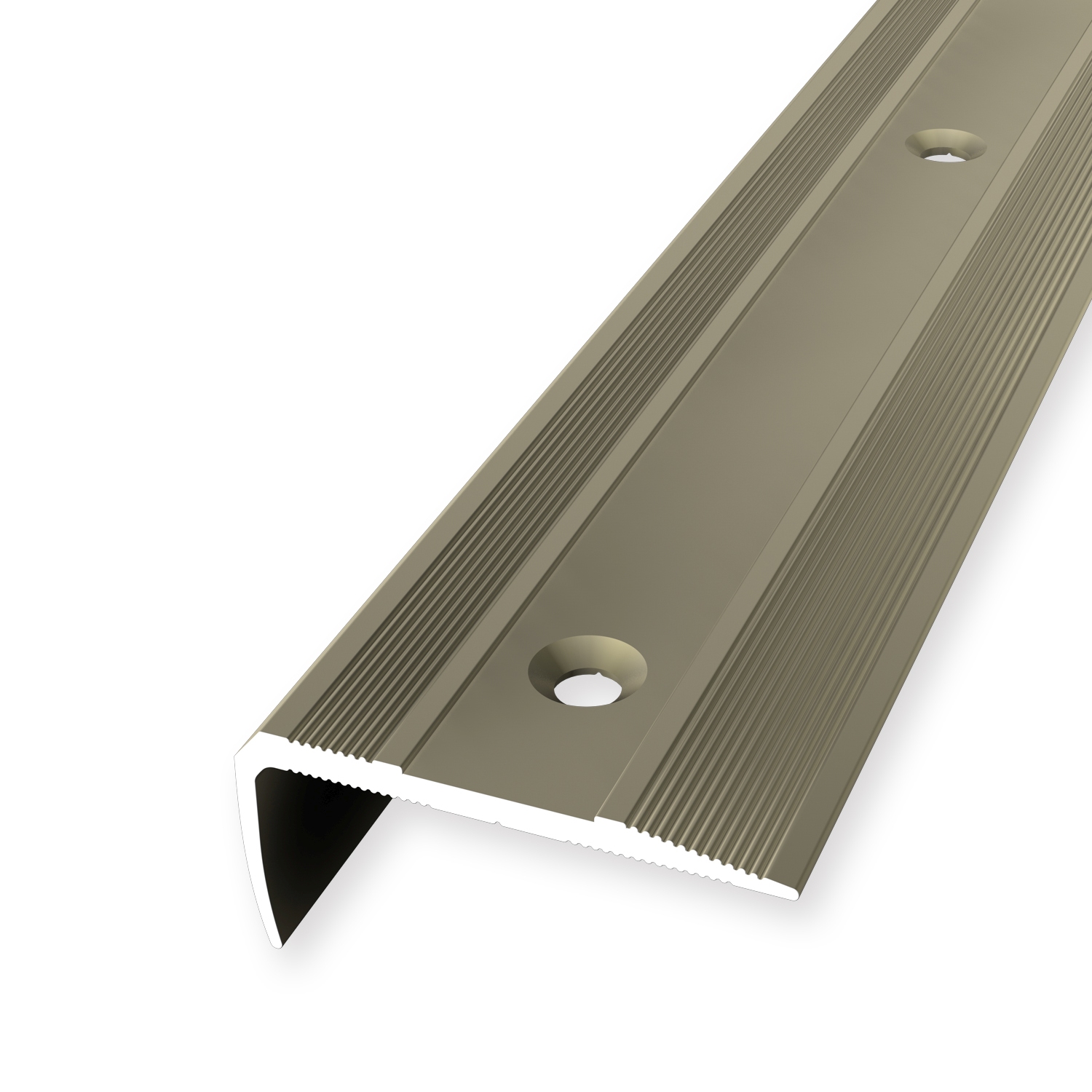 Nez de marche 16 x 38 mm Cornière striée avec trous à vis fraisés diff. modèles Küberit