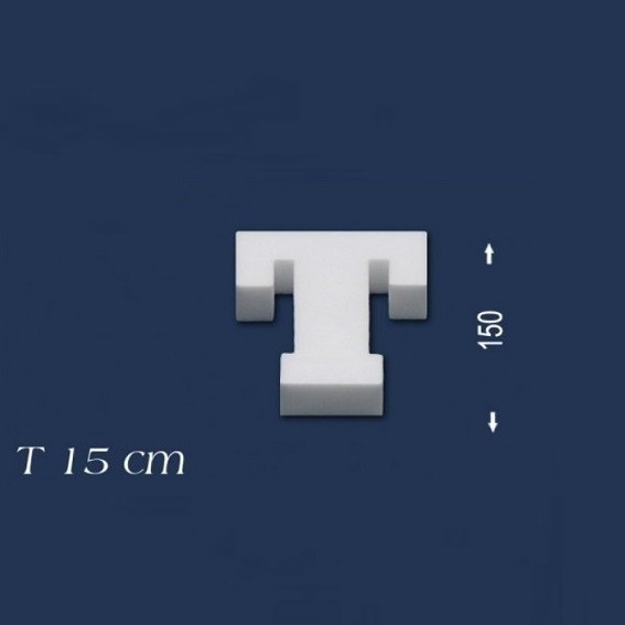 Wiesemann | Lettre décorative "T" | Polystyrène | Hauteur : 150 mm | Lettre en polystyrène | Lettre 3D