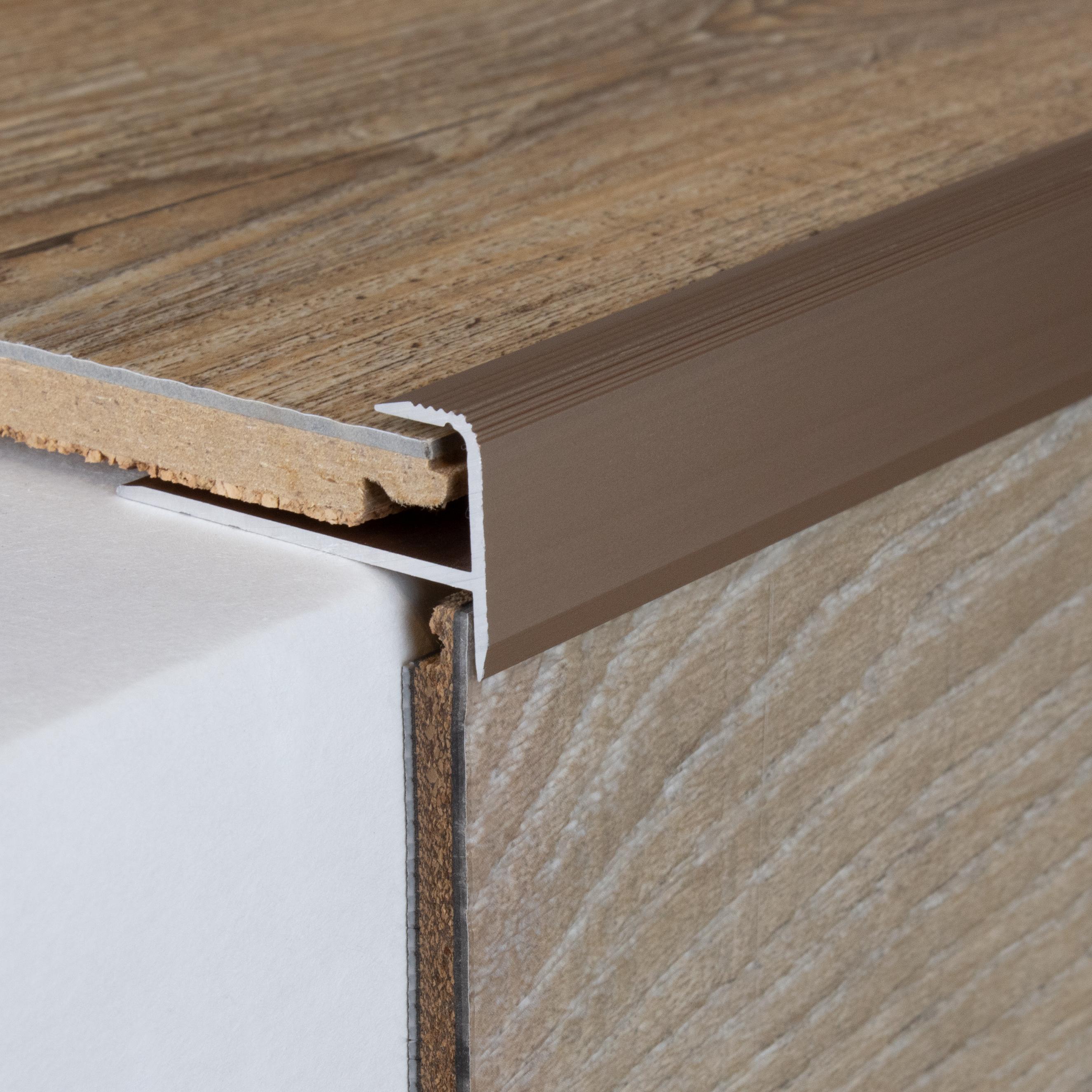Profilé de finition à emboîter | avec nez pour sol stratifié/parquet 10.3 mm | alu anodisé