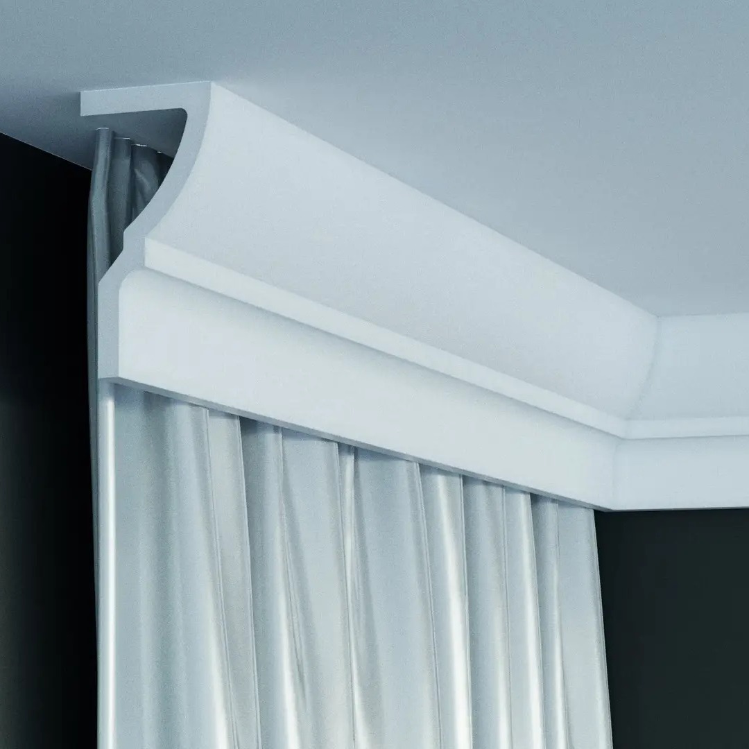 Elite Decor | moulure P889| polyuréthane | 100 x 50 x 2000 mm | moulure de plafond en polystyrène | Blanc