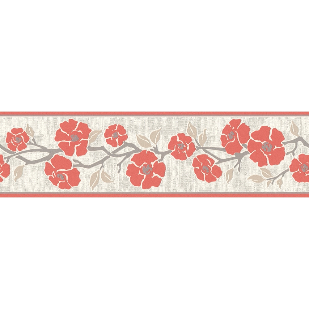 A.S. Creation | Only Borders 11 | 384324 | frise murale Intissé | Floraux | 5.00 x 0.17 m | Rouge