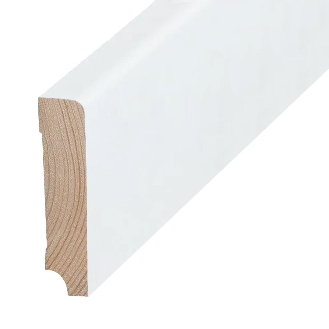 Plinthe en bois massif blanc - laqué couvrant (19 x 80 x 2500 mm) 320.1980.31 PROVISTON
