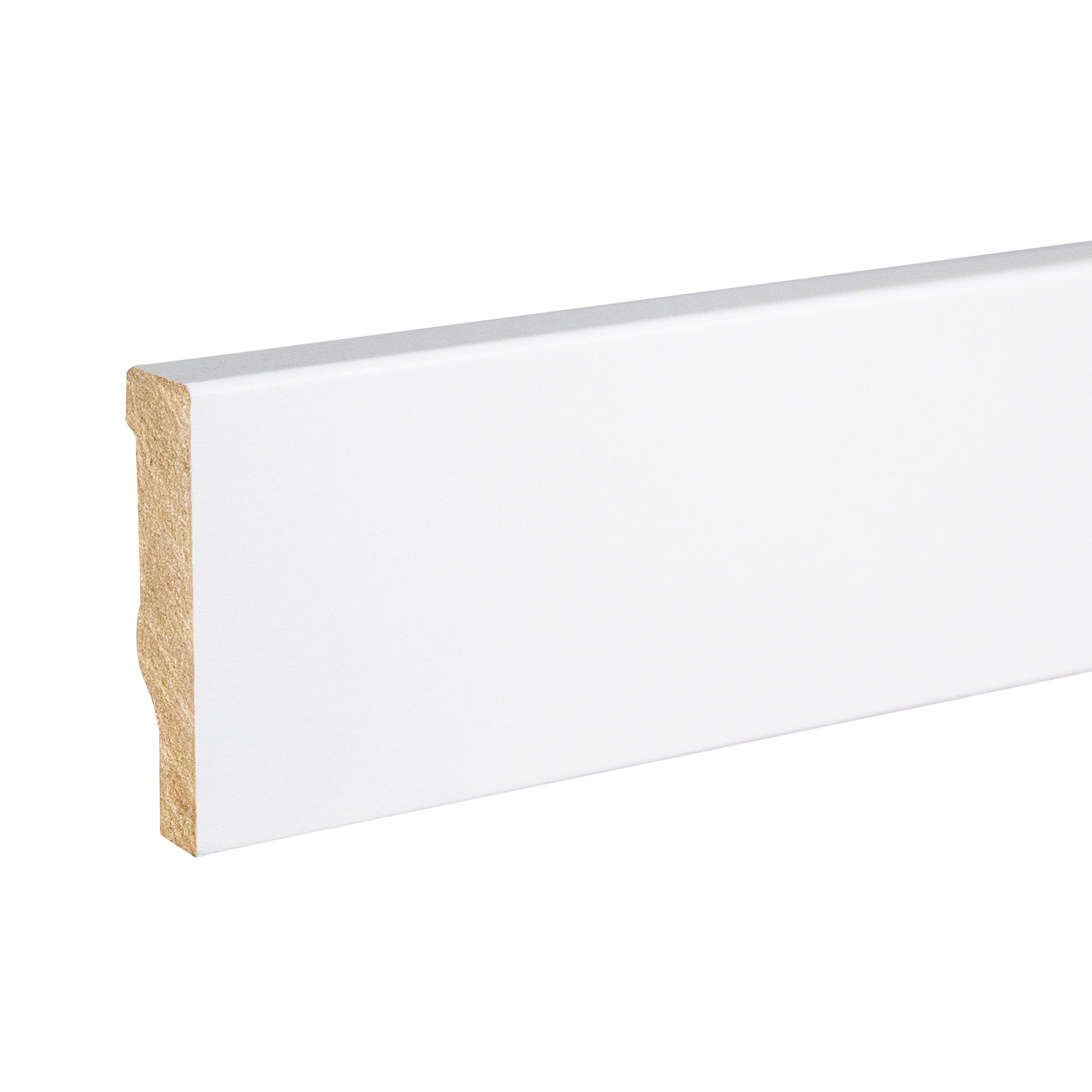 Plinthe Arêtes Vives 10 x 40 x 2500 mm MDF revêtu Blanc Classique PROVISTON