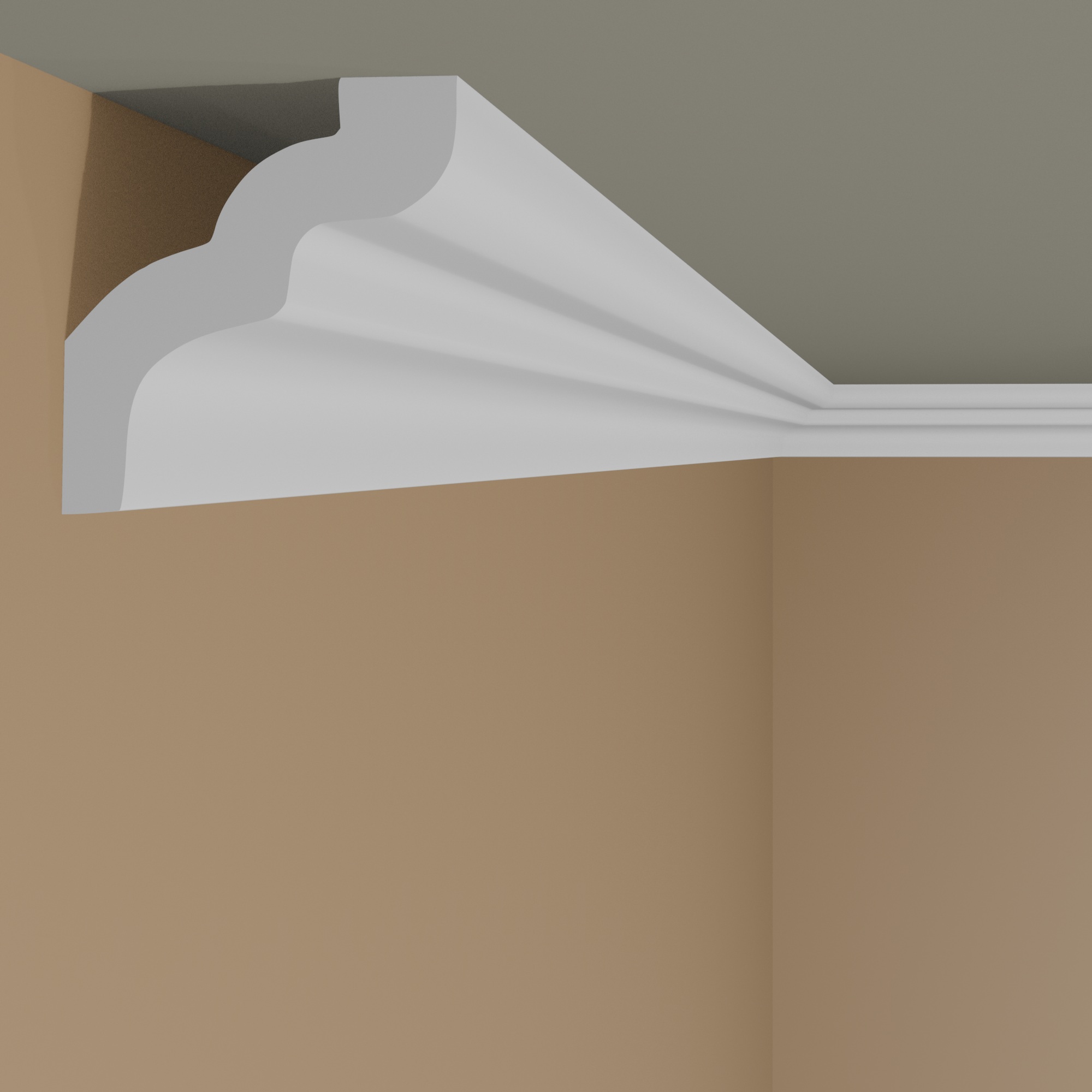 Moulure de plafond moderne Marbet E-7 | 46 x 50 mm | polystyrène résistant à l'impact, à l'humidité 