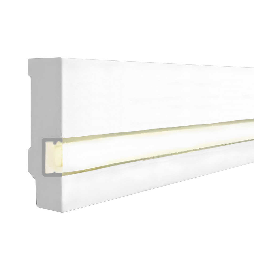 Plinthes lumineuses MDF revêtus blanc 13 x 58 x 2500 mm LED Barres d'éclairage indirect PROVISTON