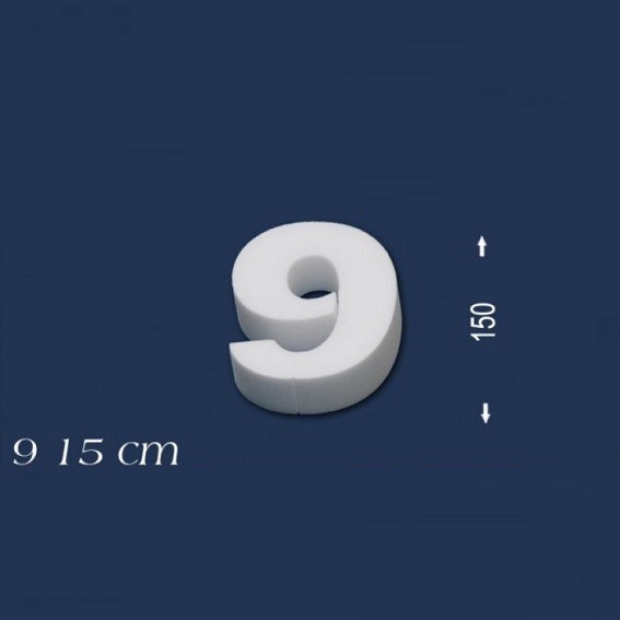 Wiesemann | Chiffre déco "9" | Polystyrène | Hauteur : 150 mm | Chiffre en polystyrène | Chiffre en 3D