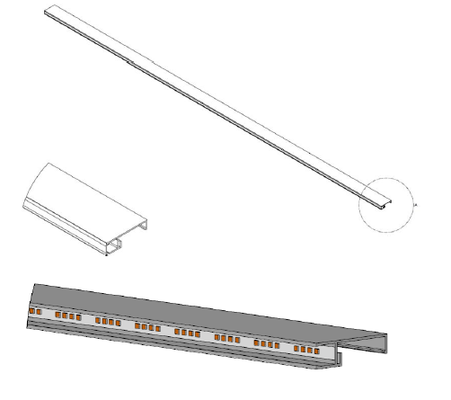 Plinthe LED sobre NMC WALLSTYL profilé lumineux 60 mm x 2000 mm aluminium éclairage indirect 