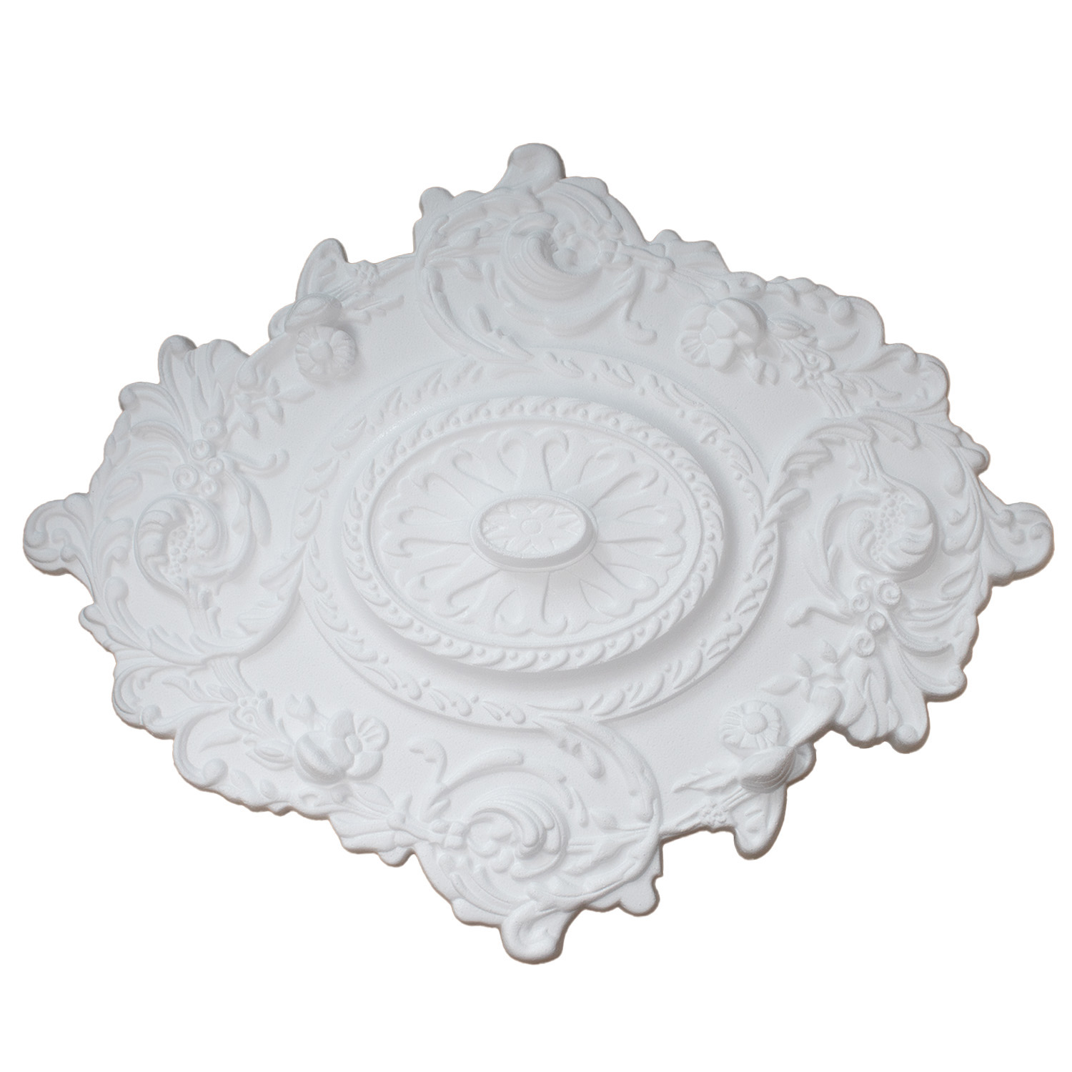 Rosace noble Marbet R-25 | 70 x 57 cm | polystyrène léger blanc