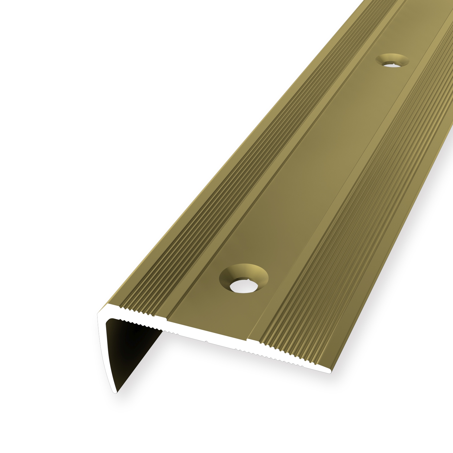 Nez de marche 16 x 38 mm Cornière striée avec trous à vis fraisés diff. modèles Küberit 