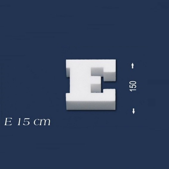 Wiesemann | Lettre décorative "E" | Polystyrène | Hauteur : 150 mm | Lettre en polystyrène | Lettre 3D
