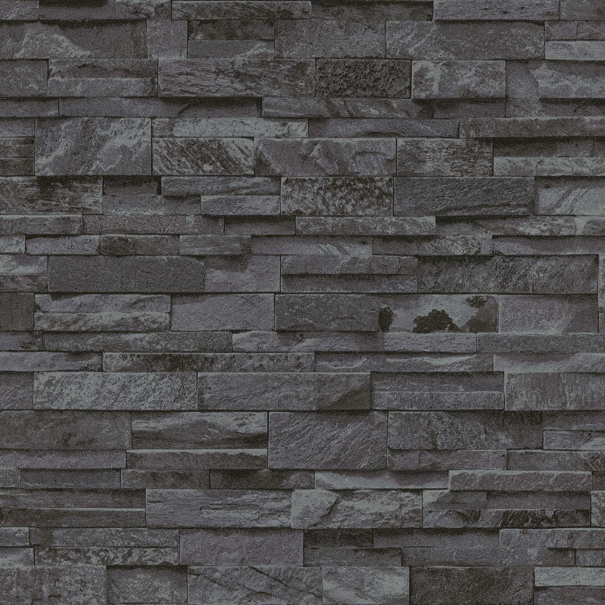 Erismann | Bestseller | 02363-40 | Papier peint intissé | Pierre | 0.53 x 10.05 m | Noir