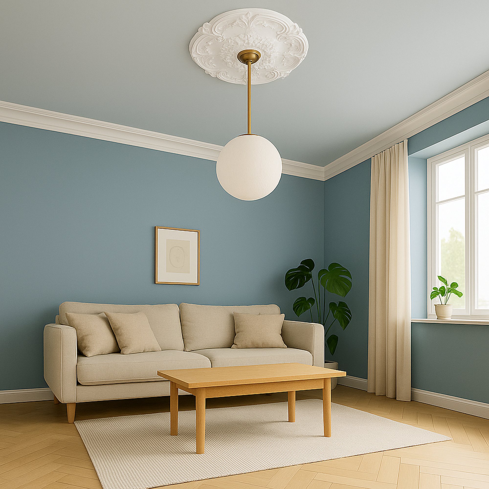 Rosace noble Marbet R-5 | Ø 40 cm | polystyrène léger blanc