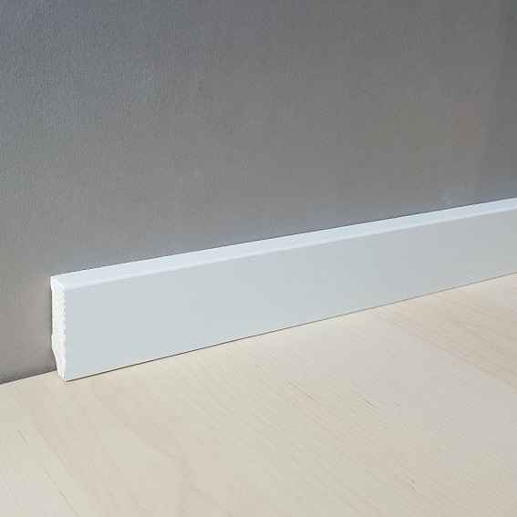 Plinthe "Zwickau" bois massif 10 à 16 x 40 x 2500 mm Blanc Plinthe moderne PROVISTON