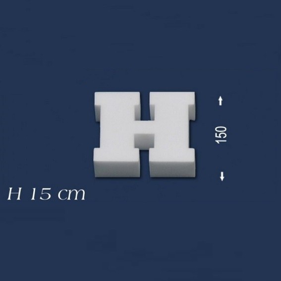 Wiesemann | Lettre décorative "H" | Polystyrène | Hauteur : 150 mm | Lettre en polystyrène | Lettre 3D
