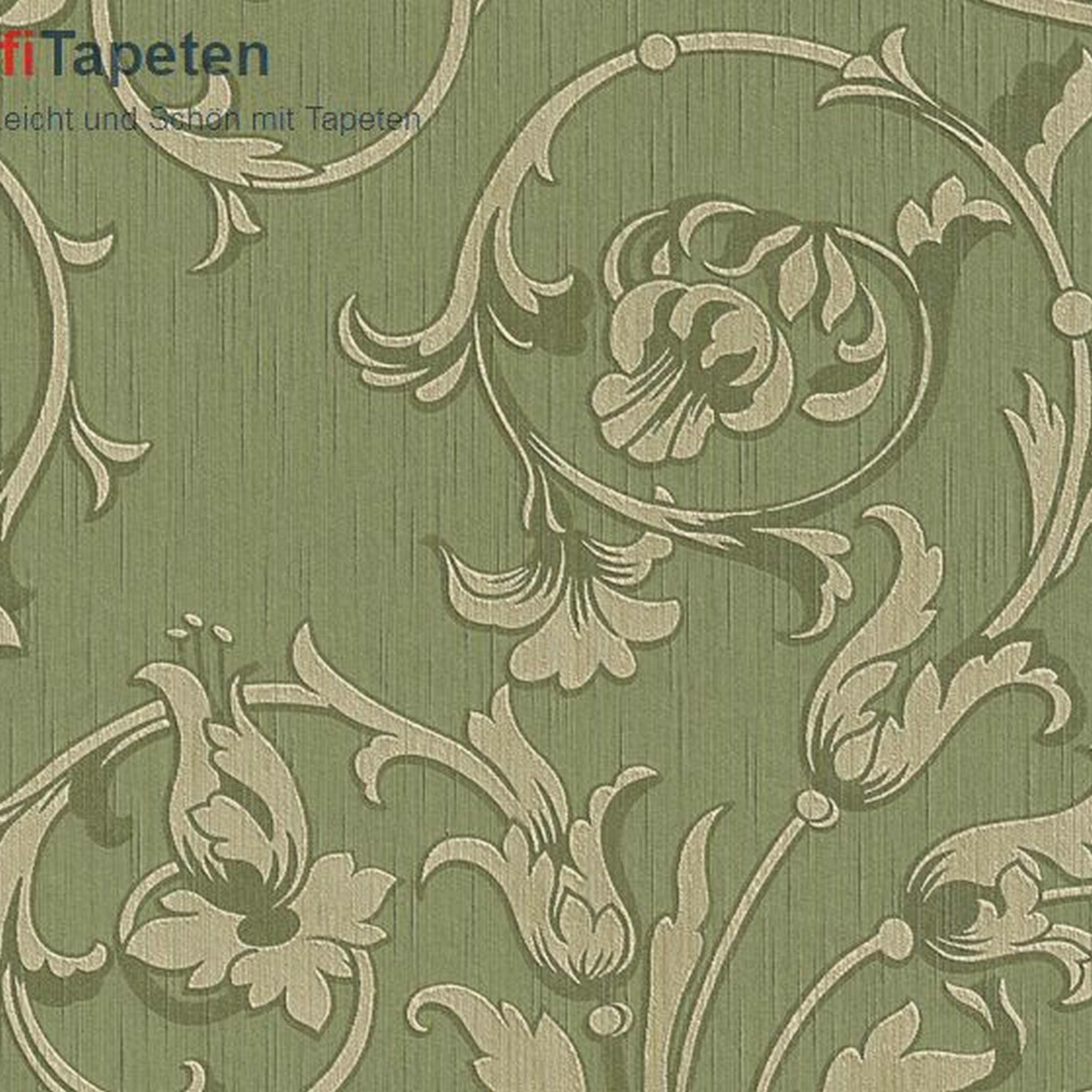 A.S. Creation Tessuto | 956334 | papier peint intissé floral | 0.53 m x 10.05 m | vert