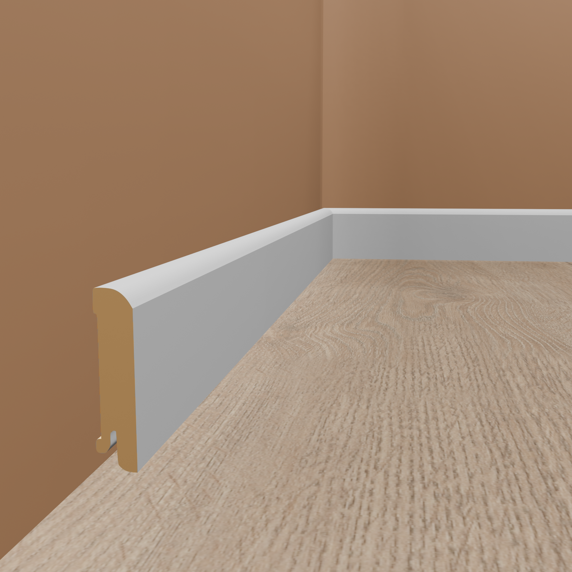 PROVISTON Plinthe carré arrondi 16 x 40 x 2500 mm MDF revêtu Blanc Classique