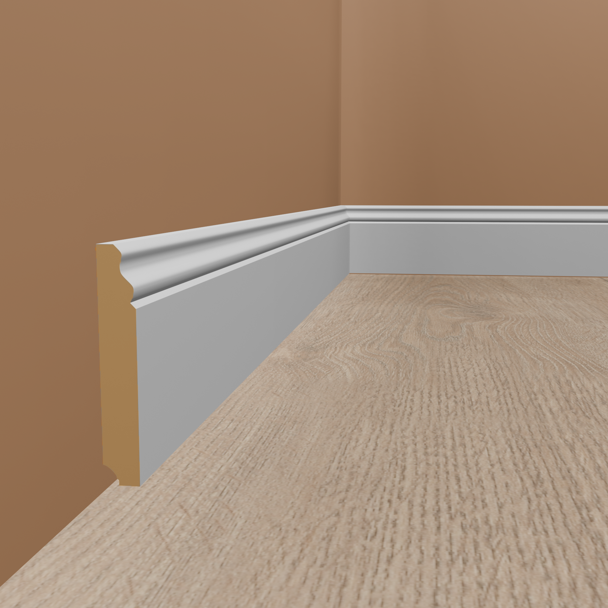 Plinthe Moulurée 16 x 100 x 2500 mm MDF revêtu Blanc Classique PROVISTON