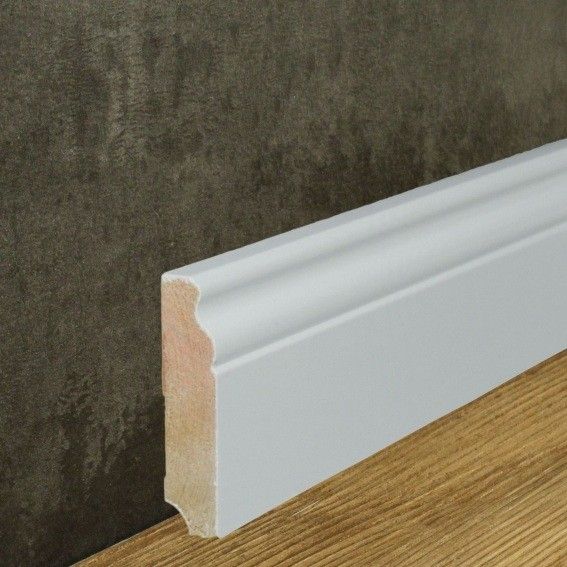 Plinthe "Solingen" bois massif 19 x 80 x 2500 mm blanc Plinthe Moulurée PROVISTON