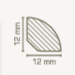 Angle intérieur ou extérieur 12 x 12mm Quart de rond traité 12.19 Bois massif PROVISTON