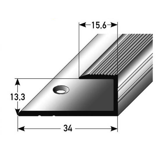 Profilé de finition à emboîter pour parquet | épaisseur 13,3 mm | aluminium anodisé