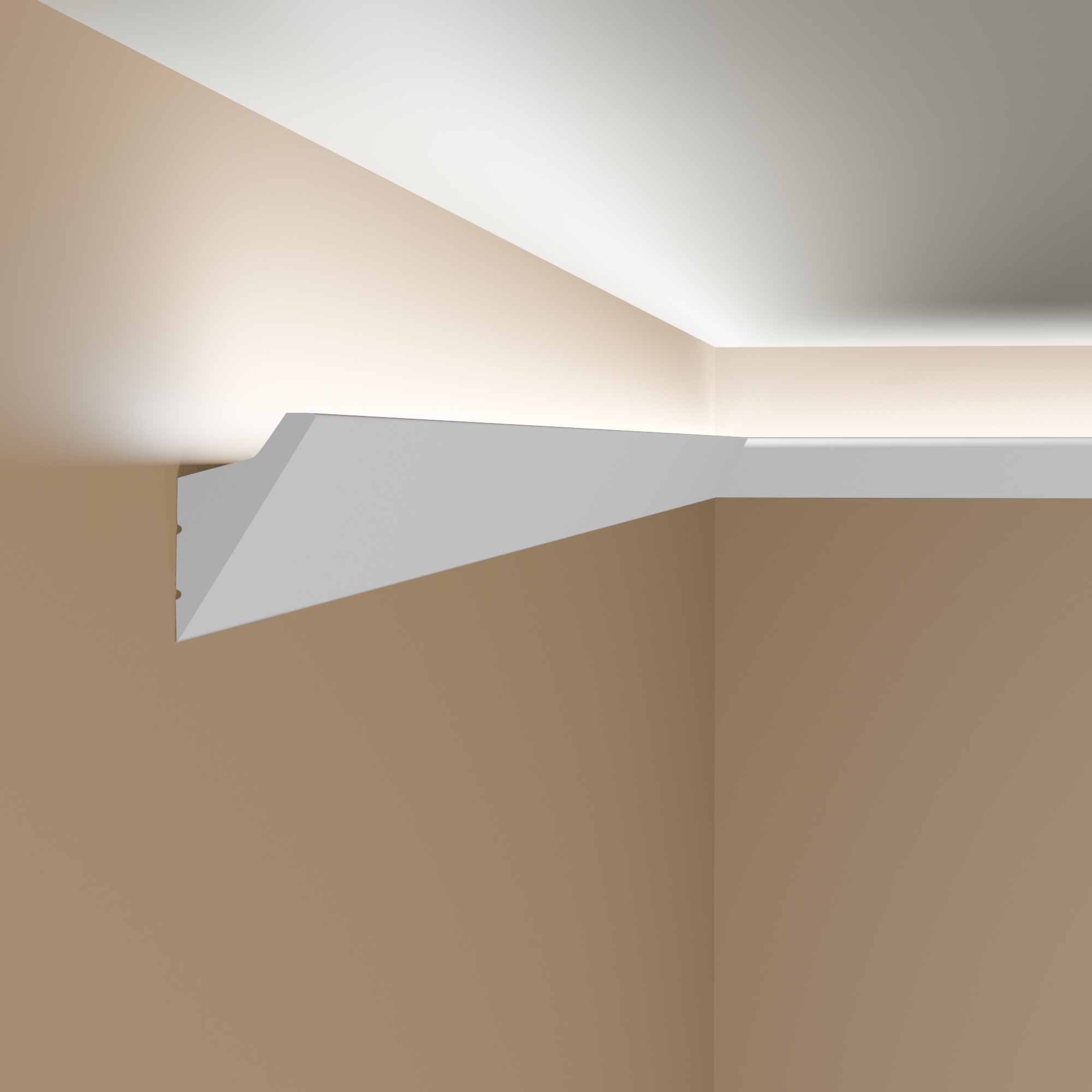 Moulure LED d'époque NMC WALLSTYL IL4 37.5 x 60 mm polystyrène HD, résistant, éclairage indirect