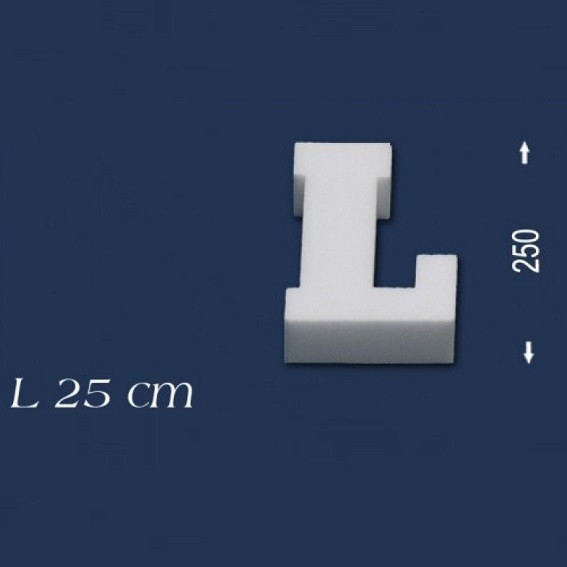 Wiesemann | Lettre décorative "L" | Polystyrène | Hauteur : 250 mm | Lettre en polystyrène | Lettre 3D