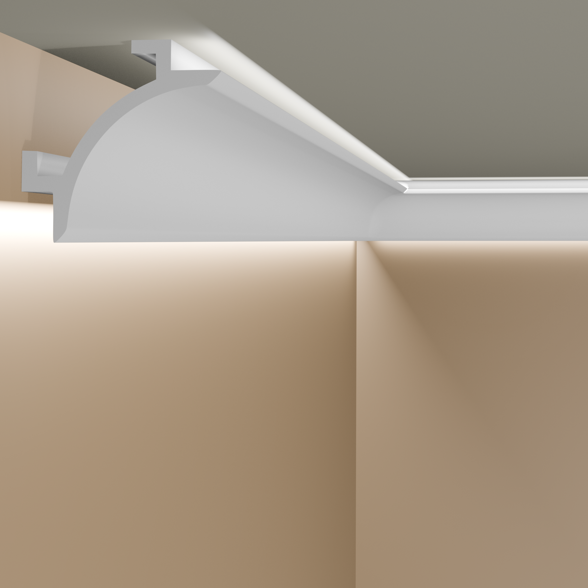 moulure lumineuse QL001 pour éclairage indirect en PU résistant ruban alu adhésif incl.