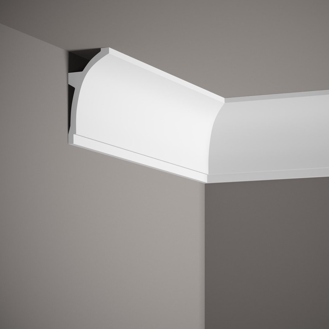 PROVISTON | Rampe lumineuse "NEC100" | 50 x 100 x 2000 mm | Blanc | Moulure de plafond | Moulure en stuc | Moderne