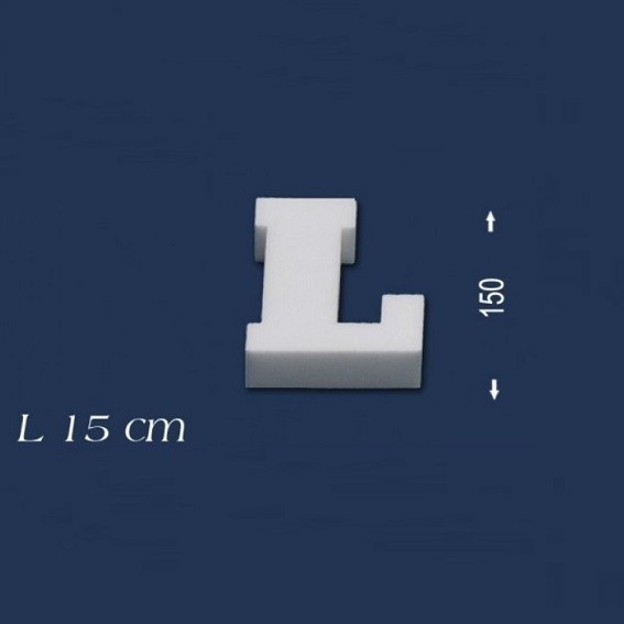 Wiesemann | Lettre décorative "L" | Polystyrène | Hauteur : 150 mm | Lettre en polystyrène | Lettre 3D