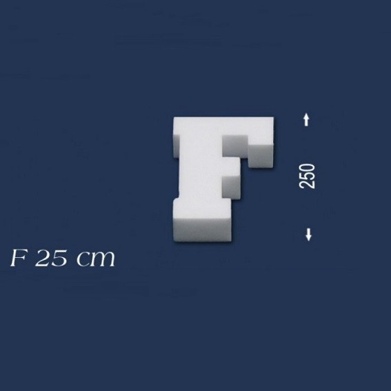 Wiesemann | Lettre décorative "F" | Polystyrène | Hauteur : 250 mm | Lettre en polystyrène | Lettre 3D