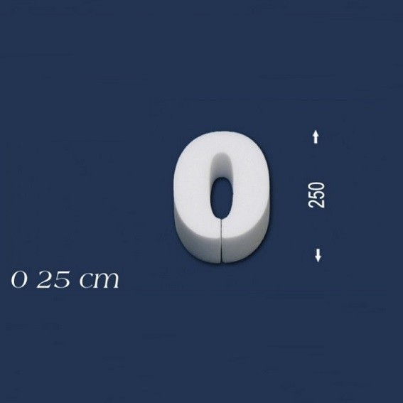 Wiesemann | Chiffre déco "0" | Polystyrène | Hauteur : 250 mm | Chiffre en polystyrène | Chiffre en 3D