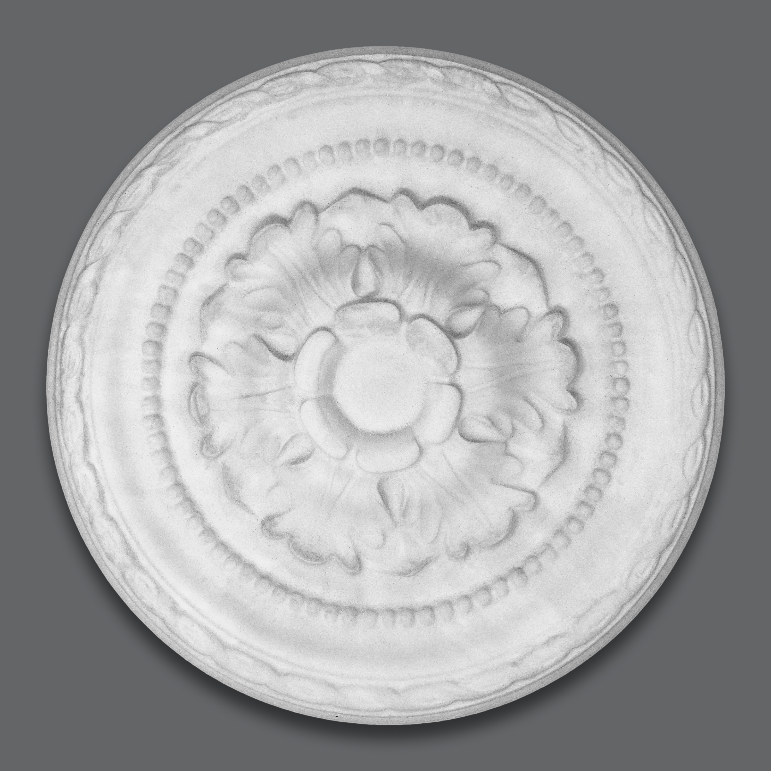 PROVISTON | Gips Rosette Leeds | Echter Gipsstuck | Ø27,5cm | Stuckrosette